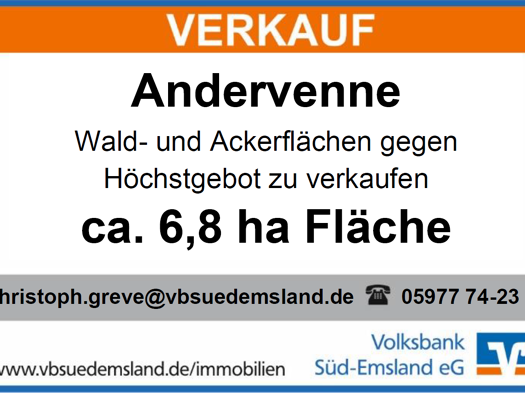 Landwirtschaftliche Fläche zum Kauf 68.000 m² Grundstück Andervenne 49832
