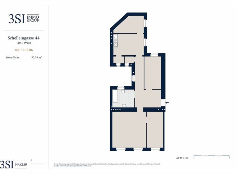 Wohnung zum Kauf - Erstbezug 679.000 € 4 Zimmer 93,3 m² 4. Geschoss Schelleingasse 44 Wien 1040