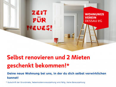 Wohnung zur Miete 399 € 3 Zimmer 70,7 m² 4. Geschoss Augustenstr. 29 Innenstadt Dessau-Roßlau 06842
