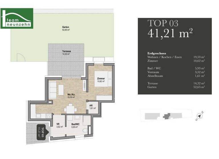 Wohnung zum Kauf - Erstbezug provisionsfrei 258.387 € 2 Zimmer 41,2 m² EG Sankt Leonhard Graz 8010
