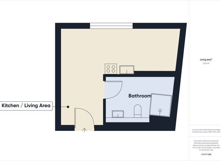 Studio zur Miete 478 € 1 Zimmer 28,5 m² 1. Geschoss frei ab 01.03.2026 Bismarckstraße 45 Altstadt Bayreuth 95444