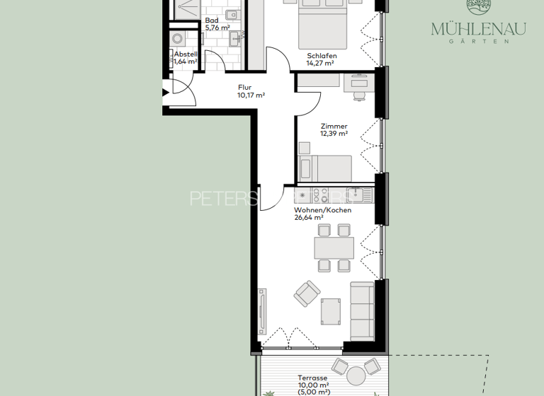Wohnung zur Miete - Erstbezug 1.418 € 3 Zimmer 76,8 m² EG An der Mühlenau 14e Pinneberg 25421