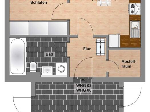 Wohnung zur Miete - Erstbezug 721 € 2 Zimmer 48,1 m² 1. Geschoss frei ab 01.10.2026 Agnes-Smedley-Straße Löbtau-Nord Dresden 01187