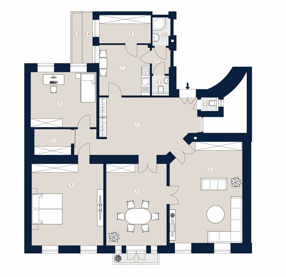 Wohnung zum Kauf 1.199.000 € 4 Zimmer 160,9 m²<br/>Wohnfläche 2.<br/>Geschoss Wien 1070