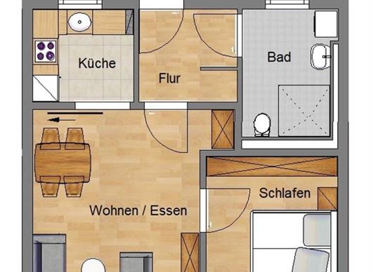 Terrassenwohnung zur Miete 483 € 2 Zimmer 53,7 m² frei ab 01.05.2026 Weizenkamp 9 Seelze 30926