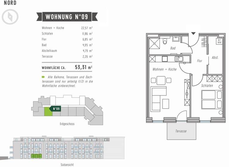 Wohnung zum Kauf 286.000 € 2 Zimmer 53,3 m² EG Am Kamp 3 Meckelfeld Seevetal 21217