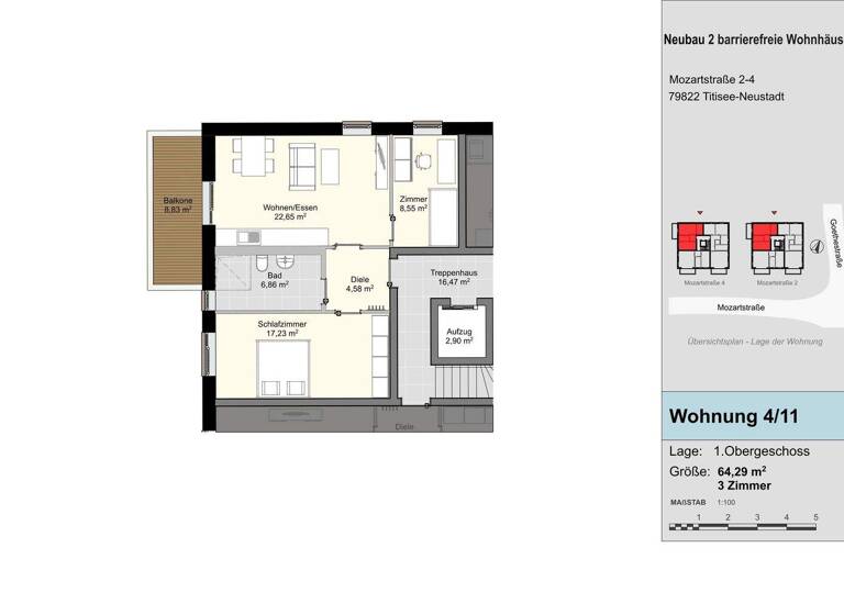 Wohnung zum Kauf provisionsfrei 359.000 € 3 Zimmer 64,3 m² Neustadt Titisee-Neustadt 79822