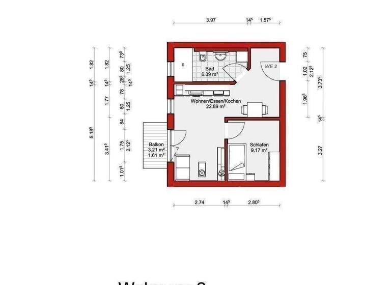 Wohnung zur Miete 2 Zimmer 40,3 m² 1. Geschoss frei ab sofort Untereisenheim Eisenheim 97247