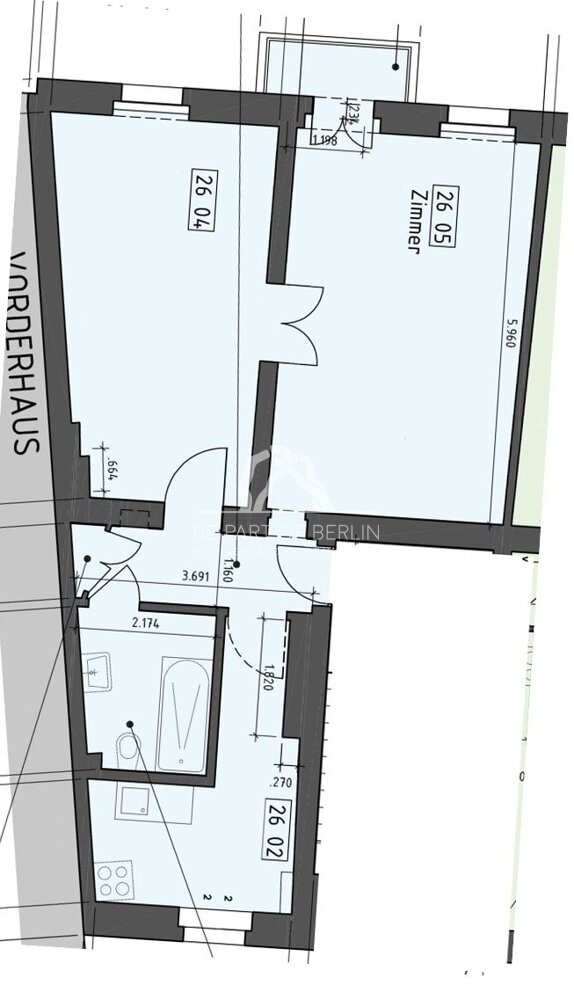 Wohnung zum Kauf provisionsfrei 359.000 € 2 Zimmer 60,5 m²<br/>Wohnfläche 3.<br/>Geschoss Florastr. 20 Pankow Berlin 13187