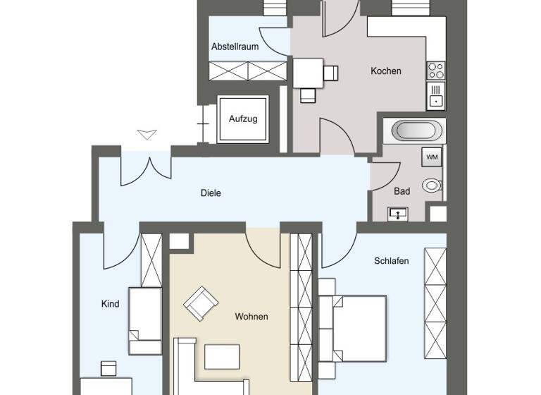 Wohnung zum Kauf 285.000 € 3 Zimmer 83 m²<br/>Wohnfläche 3.<br/>Geschoss Gohlis-Mitte Leipzig 04157