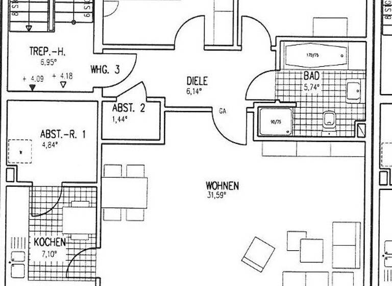 Wohnung zum Kauf 287.000 € 3 Zimmer 87 m² 1. Geschoss frei ab sofort Hasenheide Toitenwinkel Rostock 18147