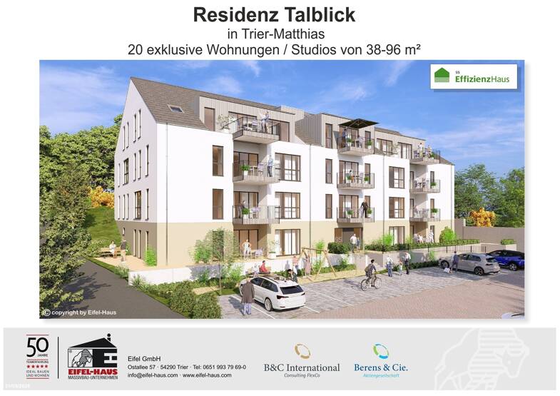 Wohnung zum Kauf provisionsfrei 228.671 € 2 Zimmer 43,4 m² Pellingerstraße Weismark-Feyen Trier 54296