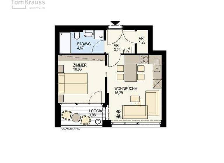 Wohnung zur Miete - Erstbezug 1.106 € 2 Zimmer 40 m² Wien, Wieden 1040