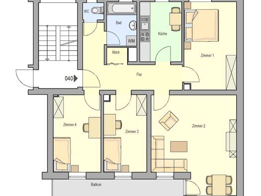 Wohnung zur Miete 897 € 4 Zimmer 92,1 m² 4. Geschoss frei ab 01.02.2027 Heinrichstraße 61 St Leonhard Nürnberg 90439