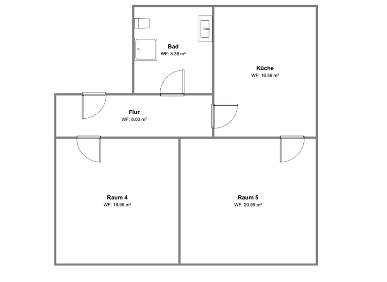 Wohnung zur Miete 422 € 2 Zimmer 73,4 m² 2. Geschoss Gartenstraße 27 Meerane 08393