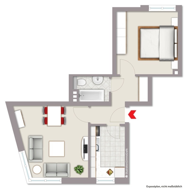 Wohnung zum Kauf 60.000 € 2 Zimmer 43 m²<br/>Wohnfläche 1.<br/>Geschoss Untermeiderich Duisburg 47137