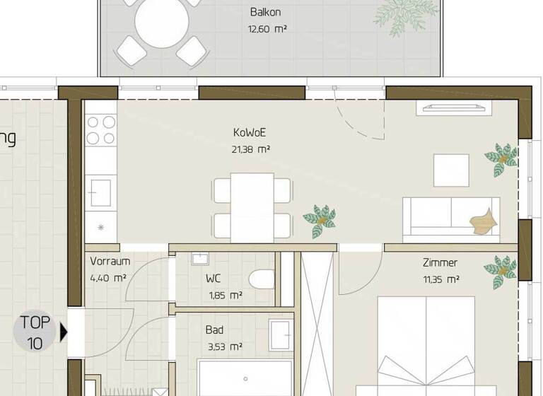 Wohnung zum Kauf - Erstbezug provisionsfrei 204.480 € 2 Zimmer 42,5 m² Göstinger Straße 33 Eggenberg Graz,14.Bez.:Eggenberg 8020