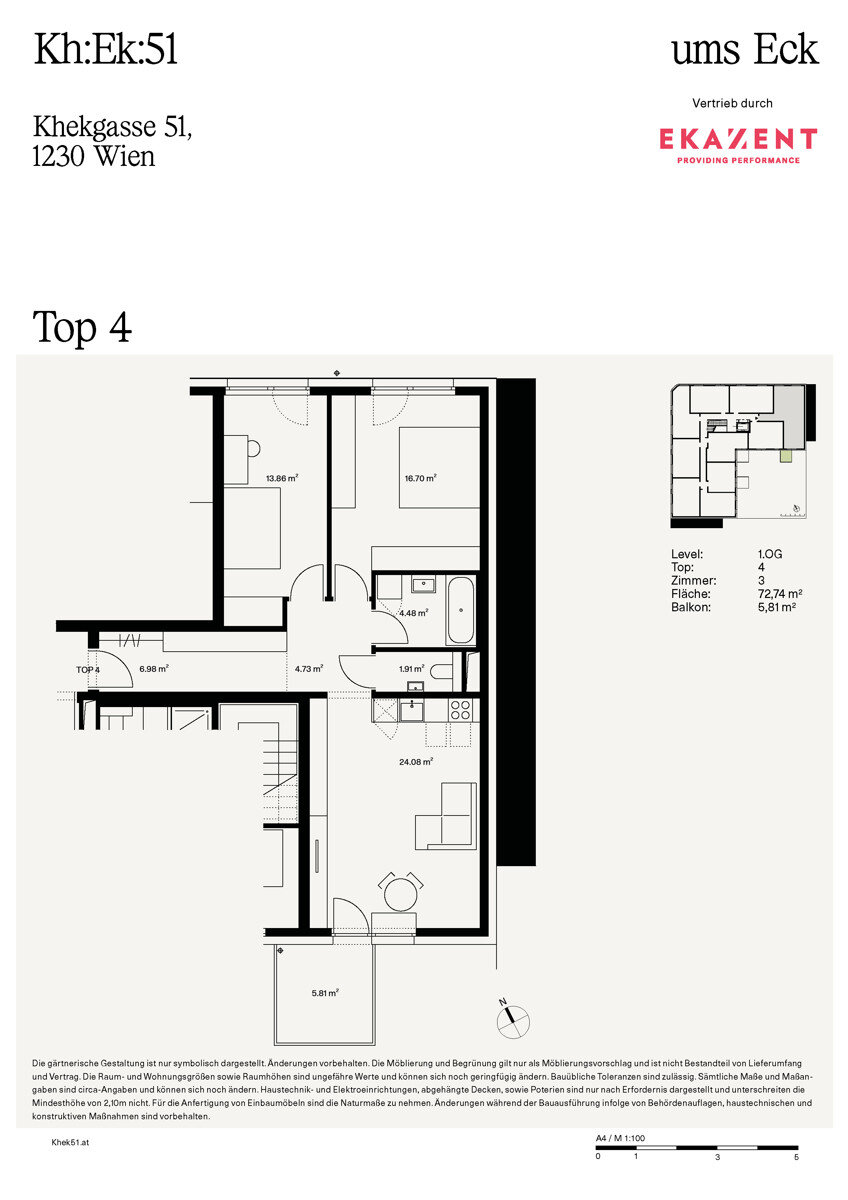 Wohnung zum Kauf provisionsfrei 449.410 € 3 Zimmer 72,8 m²<br/>Wohnfläche 1.<br/>Geschoss Wien 1230