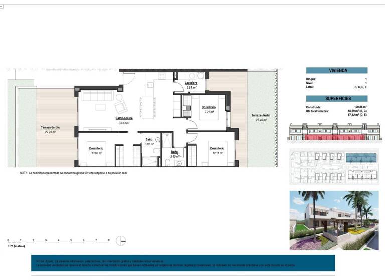Bungalow zum Kauf provisionsfrei 320.000 € 4 Zimmer 100 m² 29 m² Grundstück Calle Calle Los Benedictos 1 Los Alcázares 30710