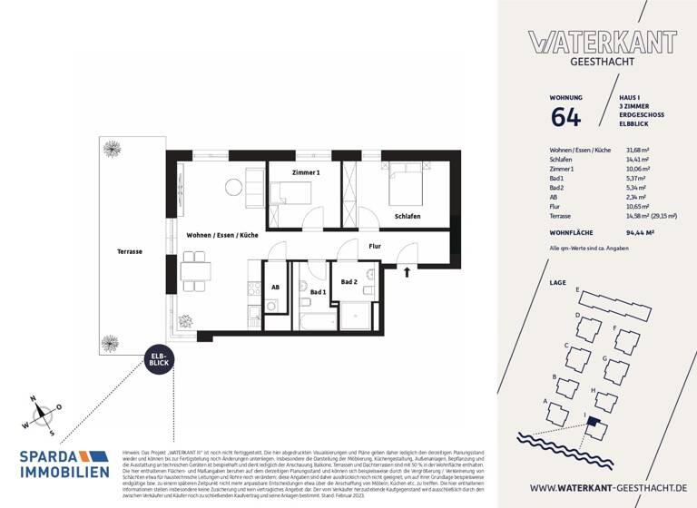 Wohnung zum Kauf - Erstbezug provisionsfrei 494.000 € 3 Zimmer 94,8 m² Geesthacht 21502