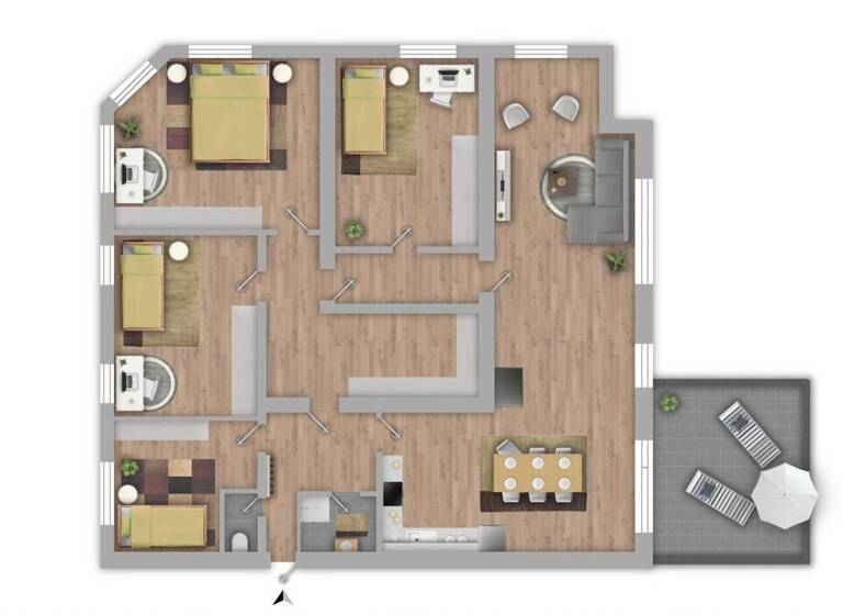 WG-Zimmer zur Miete 1.800 € 5 Zimmer 194 m² 1. Geschoss Waldegg Linz 4020