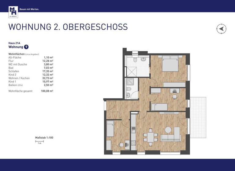 Wohnung zum Kauf - Erstbezug provisionsfrei 544.000 € 4 Zimmer 100,1 m² Peiting 86971