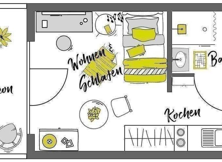 Studio zur Miete 699 € 1 Zimmer 24 m² 5. Geschoss frei ab sofort Oderstraße 194 Neukölln Berlin 12051