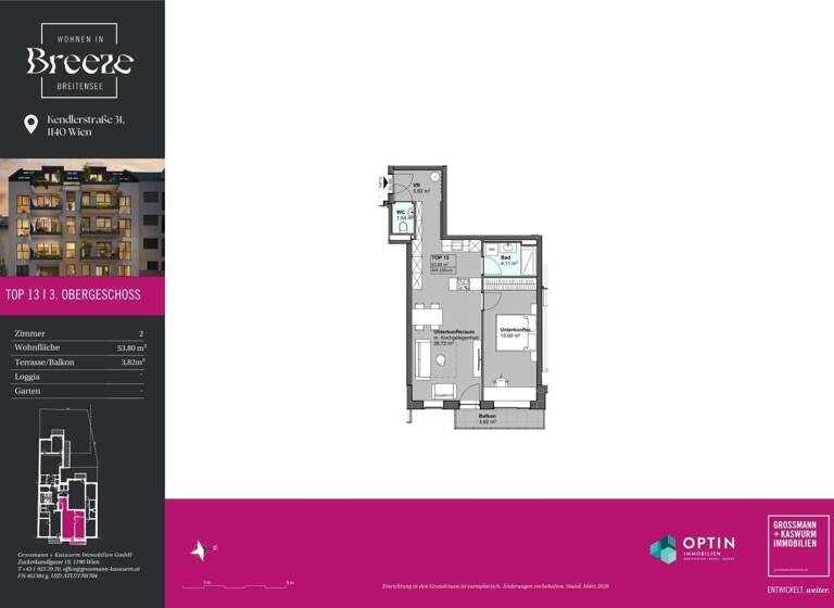 Wohnung zum Kauf - Erstbezug 387.020 € 2 Zimmer 53,8 m² frei ab 01.12.2027 Wien 1140