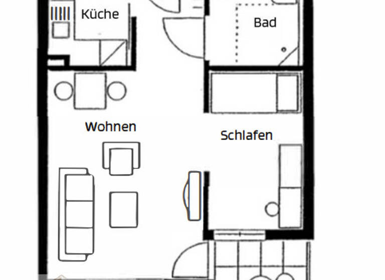 Wohnung zum Kauf provisionsfrei 149.000 € 2 Zimmer 55,6 m² EG frei ab sofort Forststraße 9 Mutlangen 73557