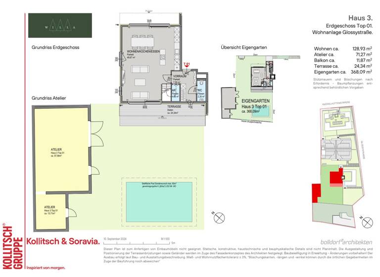 Maisonette zum Kauf - Erstbezug provisionsfrei 1.549.000 € 4 Zimmer 200,2 m² EG Wien 1140