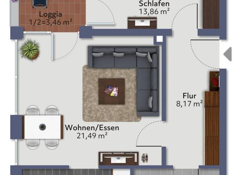 Wohnung zur Miete 1.450 € 2 Zimmer 60 m² 2. Geschoss Nord Stuttgart 70173