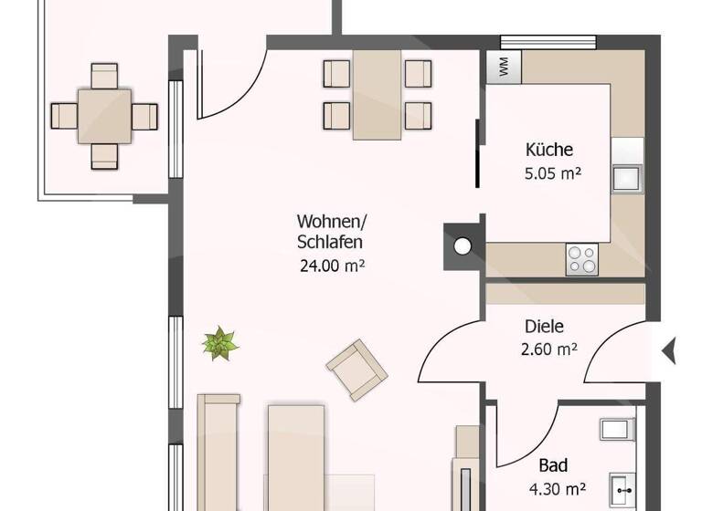 Studio zum Kauf 164.800 € 1 Zimmer 39 m² 2. Geschoss Geisenhausen 84144