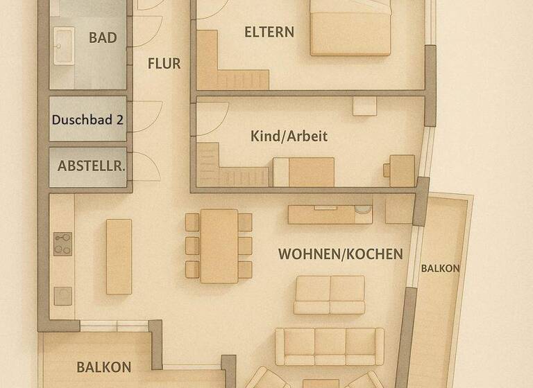 Wohnung zur Miete - Erstbezug 2.250 € 3,5 Zimmer 107 m² 1. Geschoss frei ab 01.05.2026 Mitte Ulm 89075