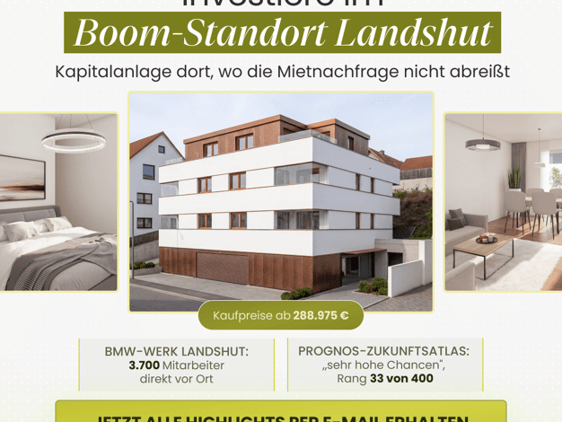 Wohnung zum Kauf provisionsfrei 292.400 € 2 Zimmer 39,9 m² 3. Geschoss Achdorf Landshut 84036