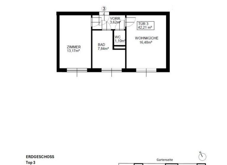 Wohnung zum Kauf - Erstbezug 249.000 € 2 Zimmer 42,2 m² EG Siegfriedgasse 63 Wien 1210