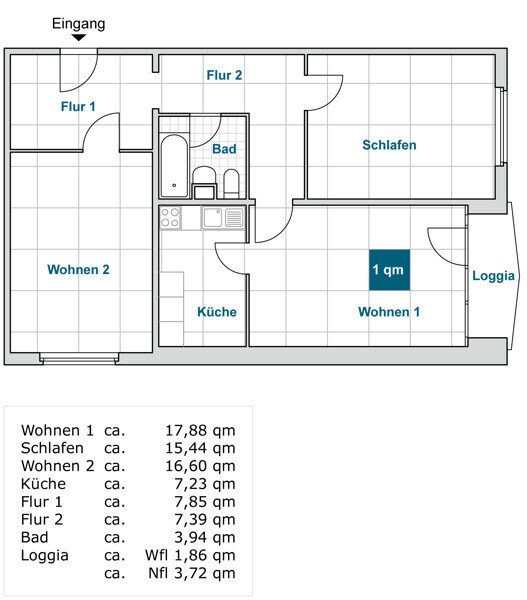 Wohnung zur Miete nur mit Wohnberechtigungsschein 533 € 3 Zimmer 78,5 m²<br/>Wohnfläche 7.<br/>Geschoss 29.11.2024<br/>Verfügbarkeit Prohliser Allee 33 Prohlis-Süd (Spremberger Str.) Dresden 01239