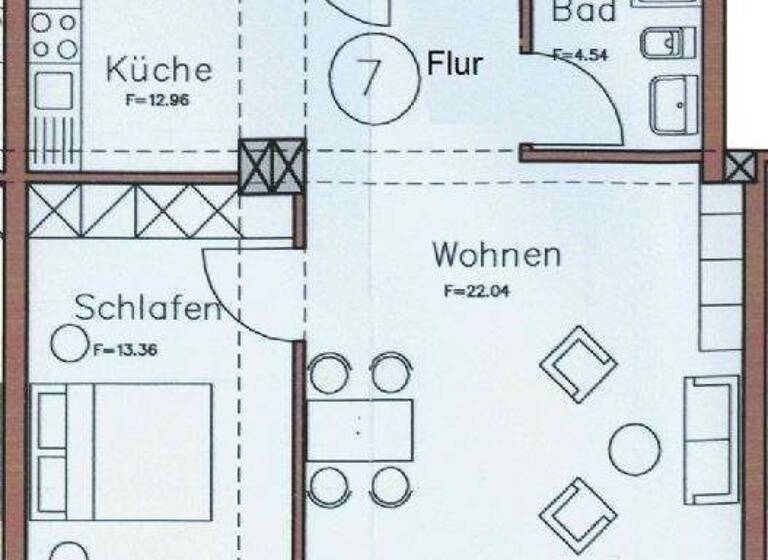 Wohnung zur Miete 520 € 2 Zimmer 54,2 m² 1. Geschoss Frankenstraße 81 Altstadt Stralsund 18439
