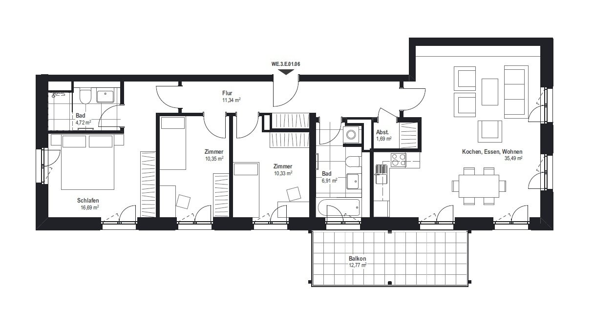 Wohnung zur Miete 1.450 € 4 Zimmer 104 m²<br/>Wohnfläche 1.<br/>Geschoss Beckerstraße 3A Neulindenau Leipzig 04179