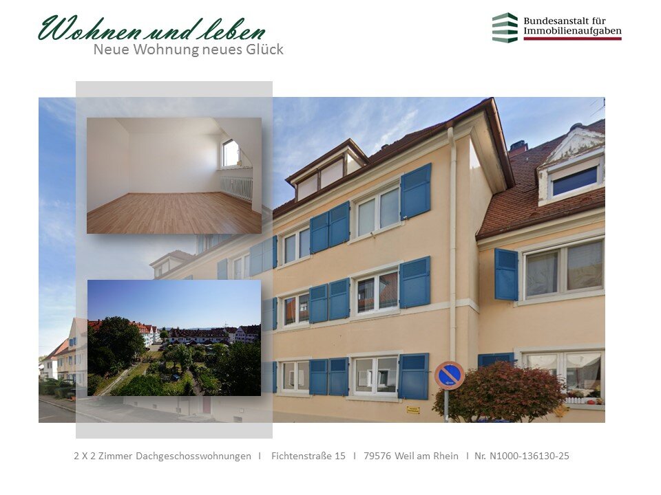 Wohnung zur Miete 436 € 2 Zimmer 52,3 m²<br/>Wohnfläche 4.<br/>Geschoss Fichtenstraße 15 Weil am Rhein Weil am Rhein 79576