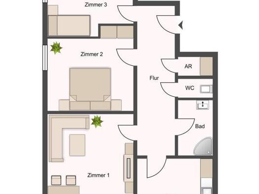 Immobilie in Arzl - Wohnung zum Kauf - Innsbruck - 345.000 € - 3 Zimmer, 61 m², 1. Geschoss - Bild 2