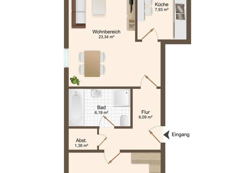 Wohnung zum Kauf 142.000 € 2 Zimmer 65,7 m² EG Gerwischer Straße 57 Cracau Magdeburg 39114