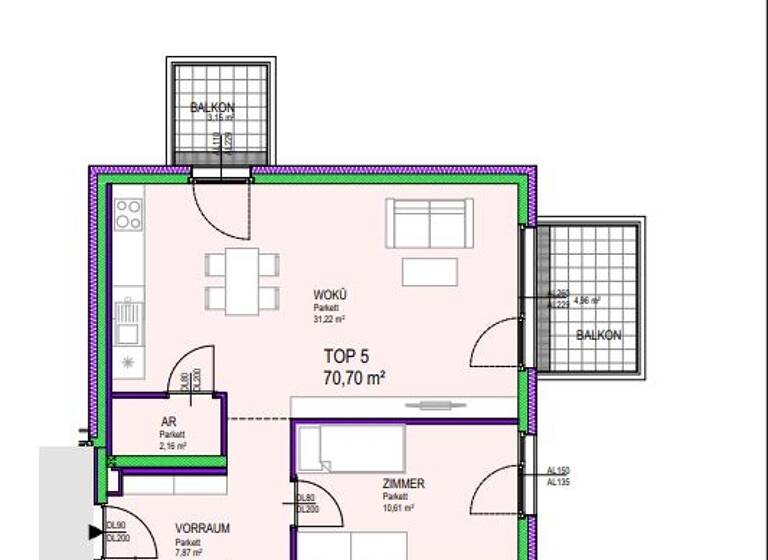 Wohnung zum Kauf 384.879 € 3 Zimmer 71,1 m² Groß-Enzersdorf 2301