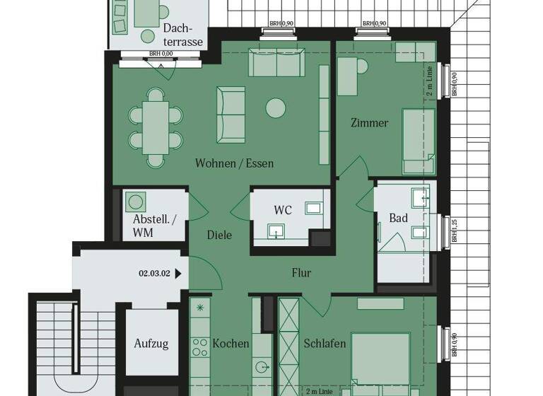 Wohnung zur Miete - Erstbezug 1.550 € 3 Zimmer 88,1 m² Bischof-Ketteler-Str. 28 Lämmerspiel Mühlheim 63165