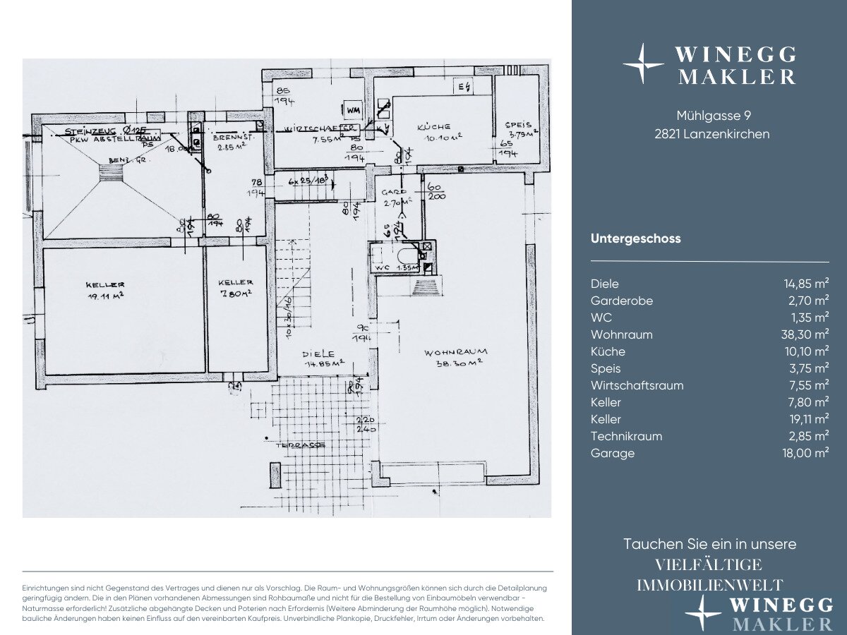 Einfamilienhaus zum Kauf 890.000 € 5,5 Zimmer 1.879 m²<br/>Grundstück Mühlgasse Lanzenkirchen 2821