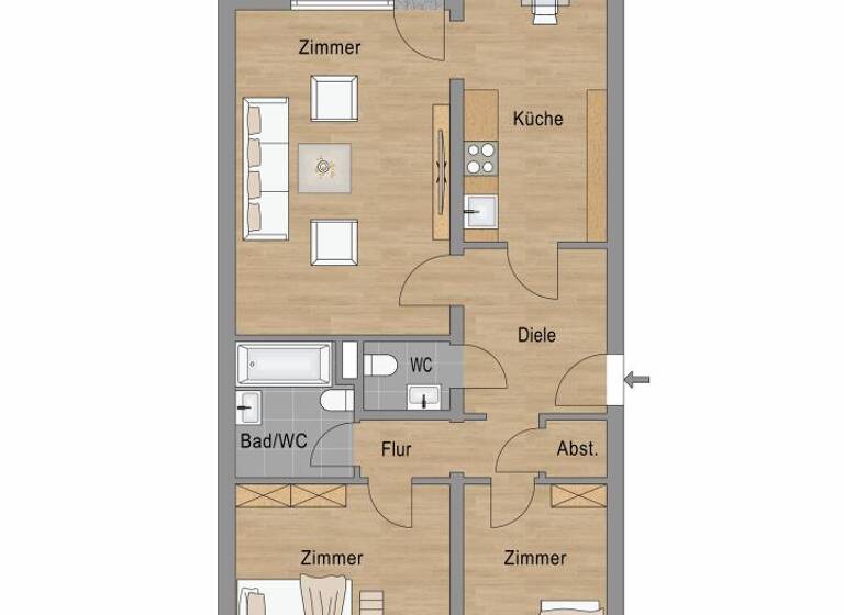 Wohnung zum Kauf provisionsfrei 147.500 € 3,5 Zimmer 78,6 m²<br/>Wohnfläche 1.<br/>Geschoss Heisterholz 46 Karnap Essen 45329