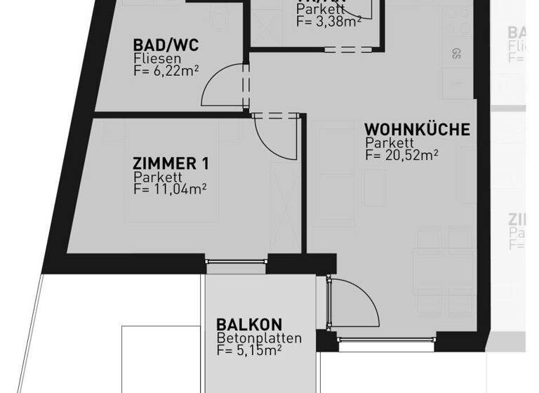 Wohnung zum Kauf - Erstbezug 295.500 € 2 Zimmer 41,5 m² 1. Geschoss frei ab 30.09.2026 Wien 1210