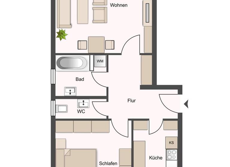 Wohnung zum Kauf 229.000 € 2 Zimmer 62 m² 1. Geschoss frei ab sofort Oststadt Karlsruhe 76131