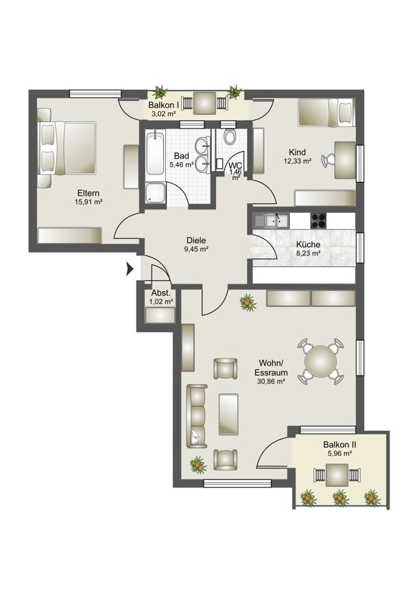 Wohnung zur Miete 1.000 € 3 Zimmer 89 m²<br/>Wohnfläche 1.<br/>Geschoss 01.02.2025<br/>Verfügbarkeit Breitmattstraße 48 Wehr Wehr 79664