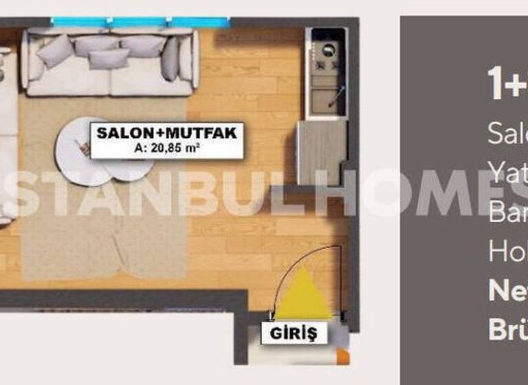Studio zum Kauf 216.000 € 2 Zimmer 67 m² EG Istanbul 34688