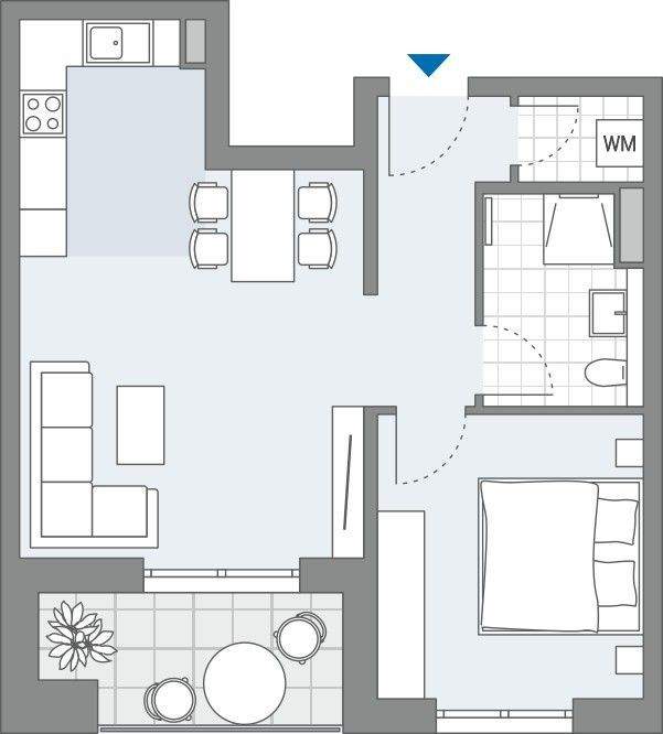 Immobilie in Ehrenkirchen - BESICHTIGUNG, Sonntag 11-13 Uhr - Neubau - Perfekter Grundriss! 2-Zimmer im Obergeschoss (WE 06) - Bild 1